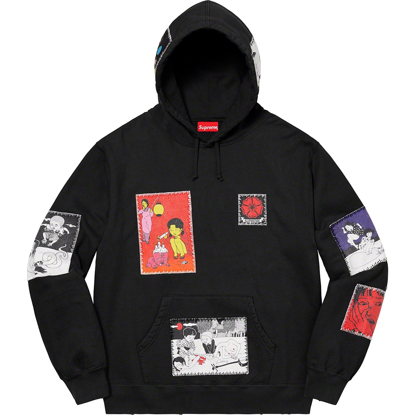Toshio Saeki/Supreme Hooded Sweatshirt view 2